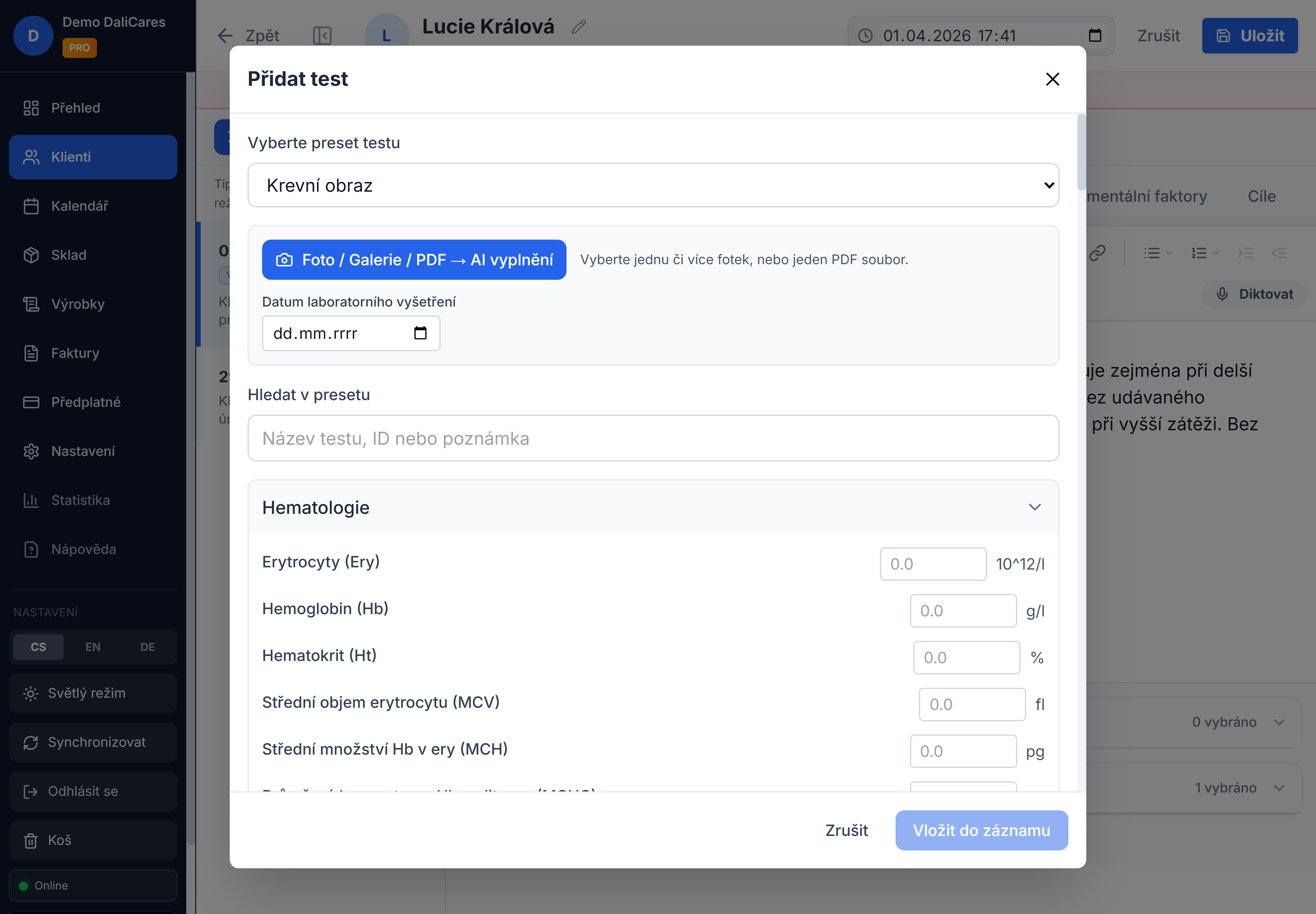Preset krevní obraz
